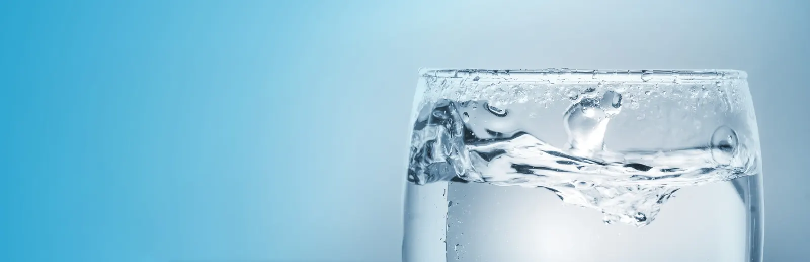 A glass of clear water